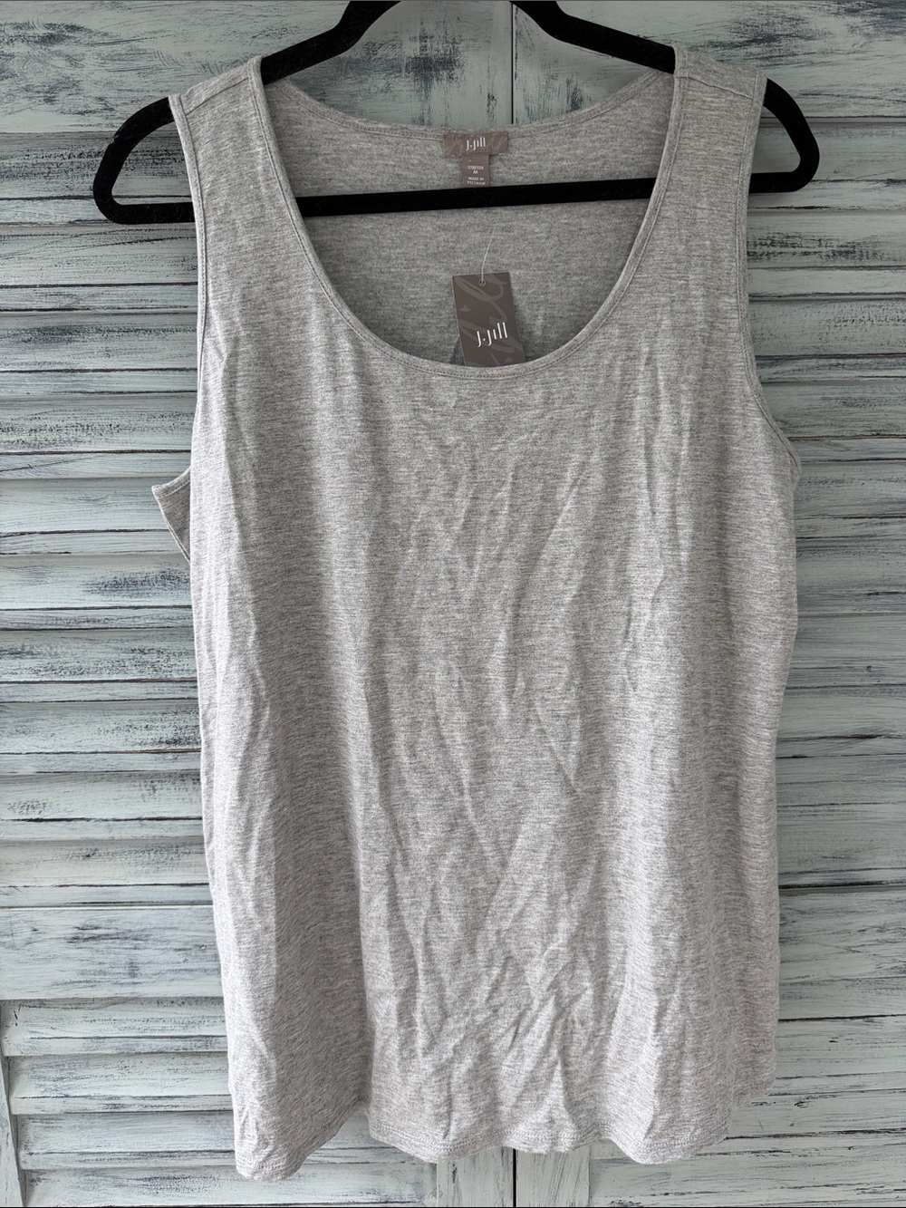 NWT J. Jill Light Gray Scoop Neck Stretch Tank Size M